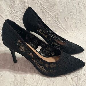 Wimsigoth Coquette Lace Pointed Toe High Heel Pumps Black A New Day Women’s 6.5